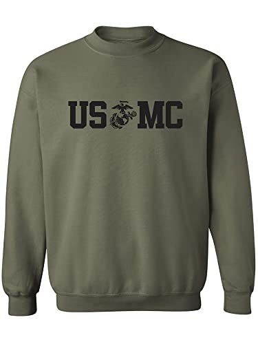 USMC Eagle Globe Anchor Crewneck Sweatshirt, military green, Large von zerogravitee