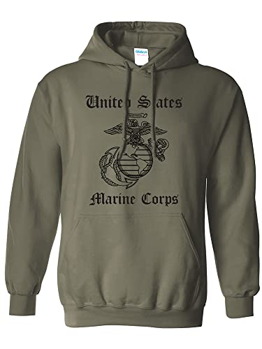 zerogravitee United States Marine Corps Kapuzen-Sweatshirt für Erwachsene, Militär, Grün, Medium von zerogravitee