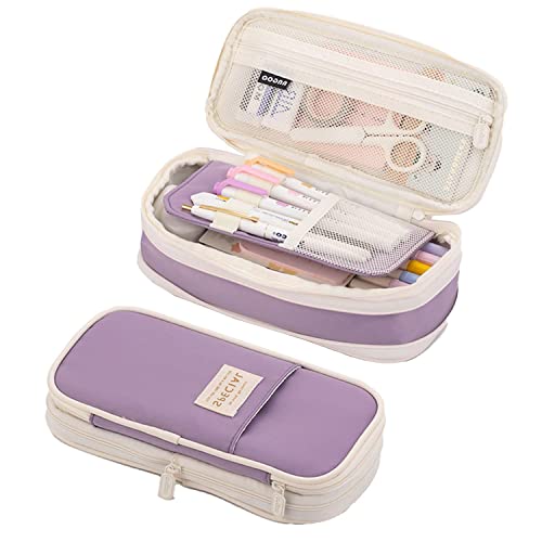 zeryor Mehrschichtiges Federmäppchen mit großer Kapazität – einfaches Federmäppchen, Pinsel-Aufbewahrungstasche, Schulgeschenk für Mädchen und Jugendliche, strapazierfähiges von zeryor