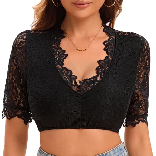 zffriction Dirndl Bluse Damen Weiß Dirndlbluse Spitze V Ausschnitt DirndlBlusen Kurzarm Trachtenbluse Oktoberfest Kostüm Weiß Schwarz S-3XL (DE/NL/SE/PL, Alphanumerisch, S, Regular, Regular, Schwarz) zffriction Dirndl Bluse Damen Weiß Dirndlbluse Spitze V Ausschnitt DirndlBlusen Kurzarm Trachtenbluse Oktoberfest Kostüm Weiß Schwarz S-3XL (DE/NL/SE/PL, Alphanumerisch, S, Regular, Regular, Schwarz) von zffriction