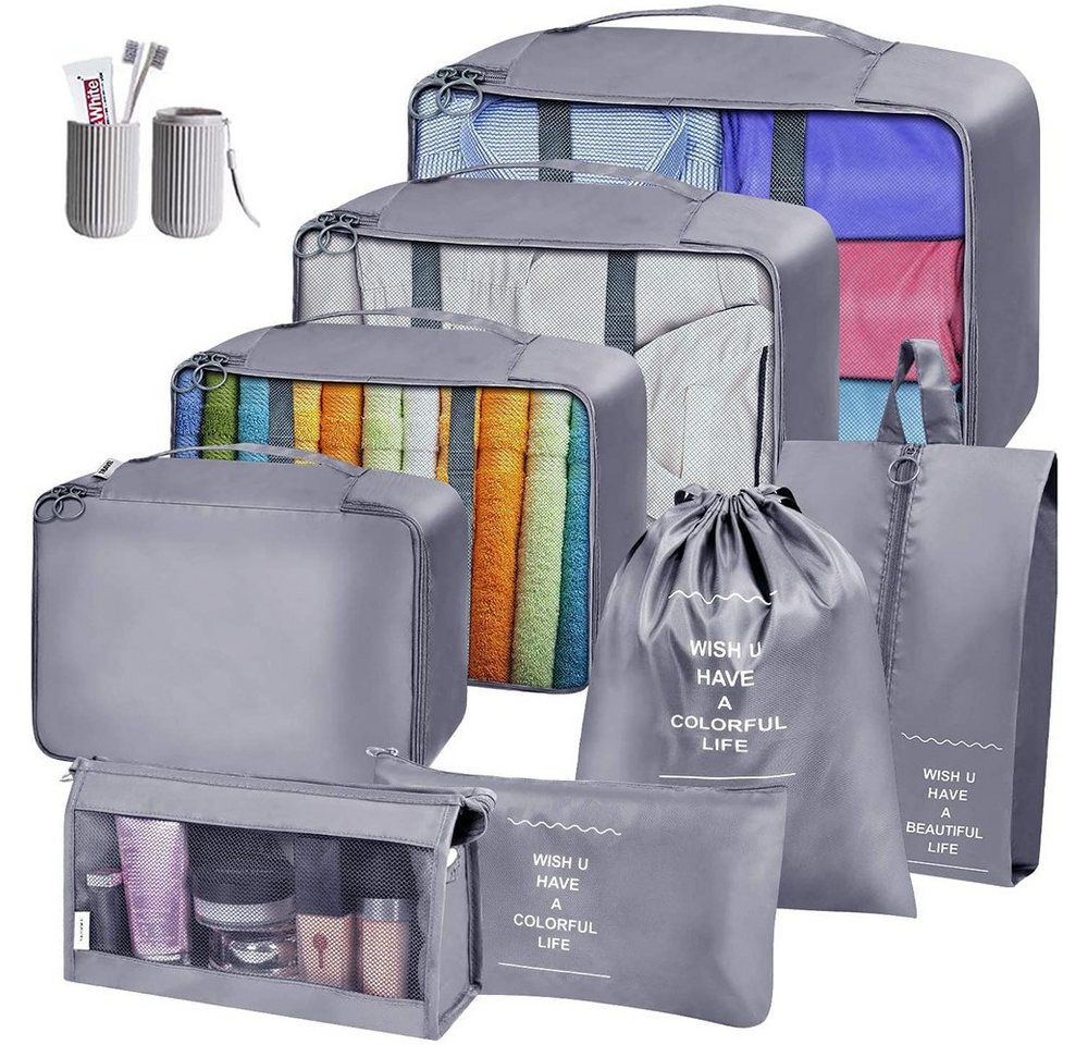 zggzerg Kofferorganizer 9 Teilige Koffer Organizer, Multifunktional Wasserdicht Kleidertaschen von zggzerg