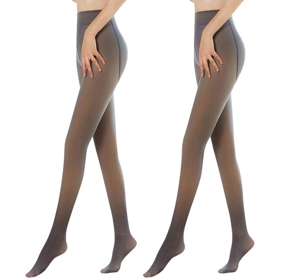 zggzerg Strumpfhose 2 Stück Damen Thermostrumpfhosen, Warmer Fleece Strumpfhose Gefütterte von zggzerg