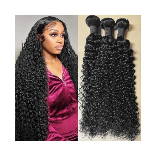Haarbündel Echthaar 1/3/4 Stück gelockte Bündel aus menschlichem Haar, 12–32 Zoll, brasilianische Haarbündel, gelockte Remy-Haarverlängerungen for schwarze Frauen Menschenhaarverlängerung(20 20 20) von zhangrui1888
