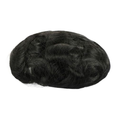 Herrenperücke Natürlicher menschlicher Haaraufsatz mit grauem Haar, Toupet for Männer, Haarkapillarprothese for Männer, Schweizer Spitze, PU, ​​indische menschliche Haarperücken for Männer Perücke Her von zhangrui1888