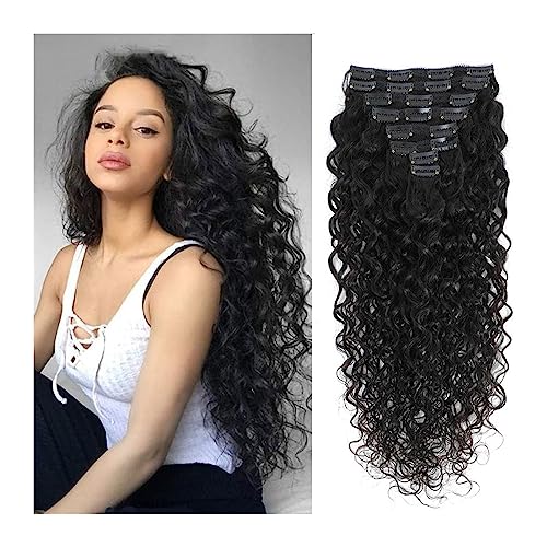 Perücke 8–26 Zoll verworrene lockige Clip-in-Haarverlängerung, 120 g/Set, doppelter Schuss, Ganzkopf-Echthaarverlängerung, brasilianisches Remy-Echthaar for Frauen, 8 Stück Perücken für Frauen(16inche von zhangrui1888