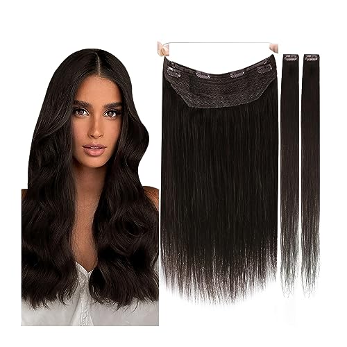 Perücke Clip-in-Haarverlängerungen aus echtem Echthaar, weiche, natürliche, handgefertigte Echthaarverlängerungen for Frauen, lange, glatte Echthaar-Clip-in-Haarverlängerung Perücken für Frauen(#2,20 von zhangrui1888