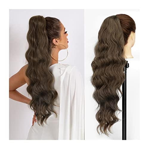 Ponytail Extension 66 cm lange gewellte Haarverlängerung, synthetische hitzebeständige Haarverlängerung, Haarteil for Frauen und Mädchen, Kordelzug-Pferdeschwanz, natürlicher, weicher Clip-in-Pferdesc von zhangrui1888