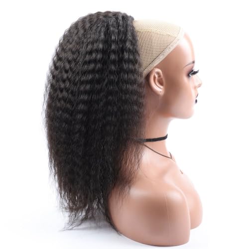 Ponytail Extension Haar High Puff Afro Haarteil Gefälschte synthetische Kordelzug Pferdeschwanz Elastische Haarverlängerung for Frauen Kinky Curly Pferdeschwanz Synthetisch Pferdeschwanz Haarteil(Brui von zhangrui1888