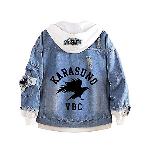 Anime Haikyuu Cosplay Jeansjacke Hoodie Pullover Sweatshirt Kostüm Männer Frauen Anime Haikyuu Karasuno High School Volleyball Cosplay Jacke Jean Hoodie Sweatshirt Haikyuu Jacke Trainingsanzüge von zhangruisfs