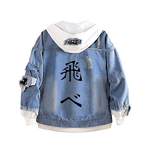 Anime Haikyuu Cosplay Jeansjacke Hoodie Pullover Sweatshirt Kostüm Männer Frauen Anime Haikyuu Karasuno High School Volleyball Cosplay Jacke Jean Hoodie Sweatshirt Haikyuu Jacke Trainingsanzüge von Zhangruisfs