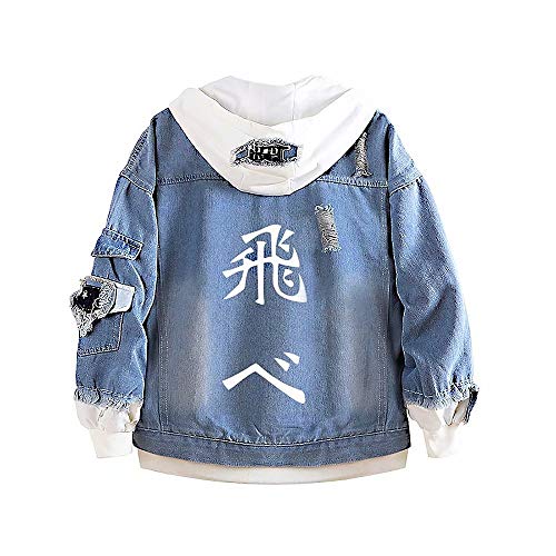 Anime Haikyuu Cosplay Jeansjacke Hoodie Pullover Sweatshirt Kostüm Männer Frauen Anime Haikyuu Karasuno High School Volleyball Cosplay Jacke Jean Hoodie Sweatshirt Haikyuu Jacke Trainingsanzüge von zhangruisfs