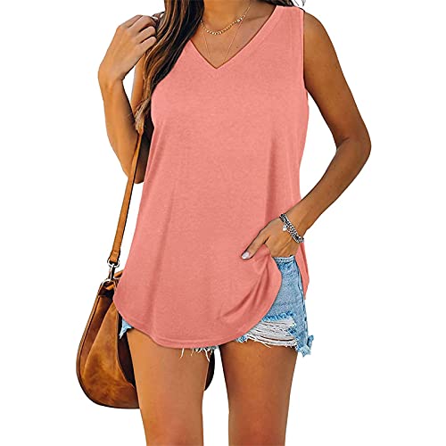 Women's Sports Shirt, Running t-Shirt Women, Yoga Fitness Tank top, Summer Sleeveless Vest, Sports Shirt Women's Short Sleeve, Tank Tops Women, Racer Back top (DE/NL/SE/PL, Alter, XL, Rosa) von zhaojiexiaodian