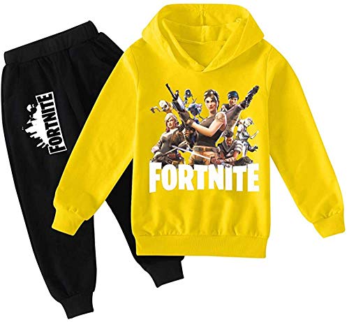 zhaojiexiaodian Jungen Unisex 3D Print Pullover Kinder Jogging Hoodies Sweatshirt Trainingsanzüge Kleidung Outwear Jumper Hip Hop Streetwear Hooded Tops (Gelb, 160) von zhaojiexiaodian