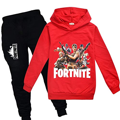 zhaojiexiaodian Jungen Unisex 3D Print Pullover Kinder Jogging Hoodies Sweatshirt Trainingsanzüge Kleidung Outwear Jumper Hip Hop Streetwear Hooded Tops (Rot, 150) von zhaojiexiaodian