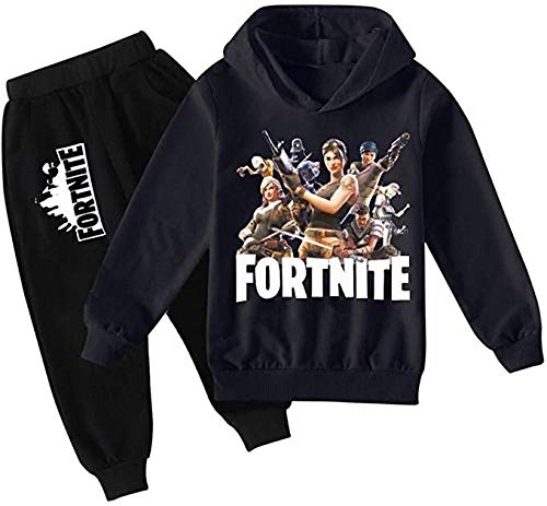 zhaojiexiaodian Jungen Unisex 3D Print Pullover Kinder Jogging Hoodies Sweatshirt Trainingsanzüge Kleidung Outwear Jumper Hip Hop Streetwear Hooded Tops (Schwarz, 110) von zhaojiexiaodian