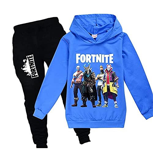 zhaojiexiaodian Jungen Unisex 3D Print Pullover Kinder Jogging Hoodies Sweatshirt Trainingsanzüge Kleidung Outwear Jumper Hip Hop Streetwear Hooded Tops-Blau_120 von zhaojiexiaodian