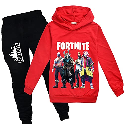 zhaojiexiaodian Sportanzug für Kinder mit 3D-Cartoon-Print,Freizeitpullover für Kinder， Kinder-Hoodie + Hose (DE/NL/SE/PL, Numerisch, 130, Regular, Rot) von zhaojiexiaodian