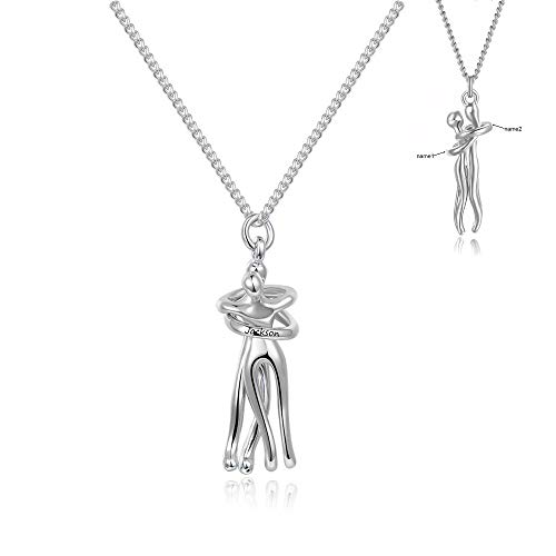 zhaolian888 Personalisierte Umarmungskette für Damen Herren Individueller Name Paar Halskette 925 Sterling Silber/Messing Paar Kuschel Umarmung Anhänger Graviert mit 2 Namen Geburtstag Geschenk zhaolian888 Personalisierte Umarmungskette für Damen Herren Individueller Name Paar Halskette 925 Sterling Silber/Messing Paar Kuschel Umarmung Anhänger Graviert mit 2 Namen Geburtstag Geschenk von zhaolian888