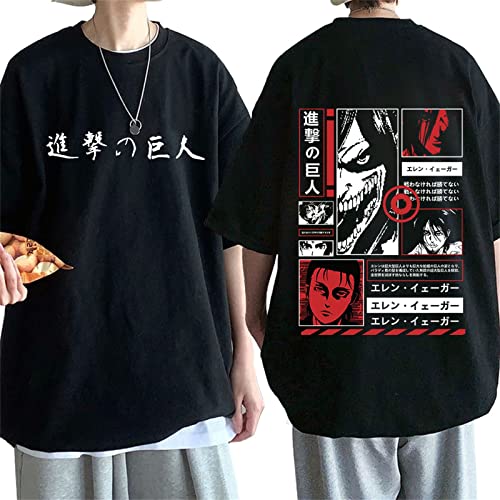 Anime Attack on Titan T-Shirt Kinder Niedliches Anime-T-Shirt Coole Grafik Erwachsene Unisex T-Shirt Hip Hop Top Teens (M,Color 01) von zhedu