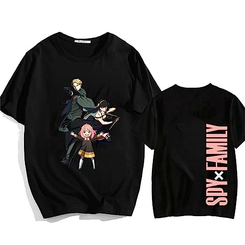 Anime Spy X Family T-Shirt Rundhals Cartoon Harajuku Anya Forger Print Lustige Streetwear Unisex Manga Preppy Style Tees (M,Color 05) von zhedu