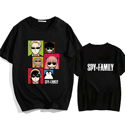 Anime Spy X Family T-Shirt Rundhals Cartoon Harajuku Anya Forger Print Lustige Streetwear Unisex Manga Preppy Style Tees (XS,Color 06) von zhedu