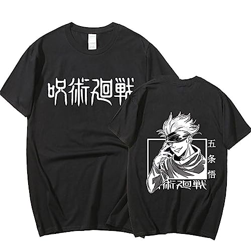 Anime T-Shirt Jujutsu Kaisen Cartoon T-Shirt Gojo Satoru Kurzarm Harajuku Streetwear Y2k Kleidung Tops (3XL,Color 01) von zhedu