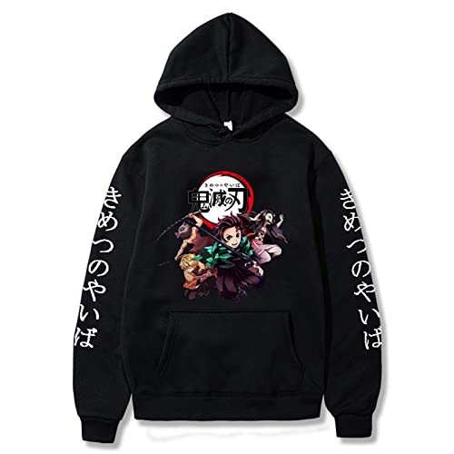 Demon Slayer Hoodies Men Kawaii Cartoon Kimetsu No Yaiba Hoodie Harajuku Top Long-Sleeve Sweatshirts (M,Color 01) von zhedu