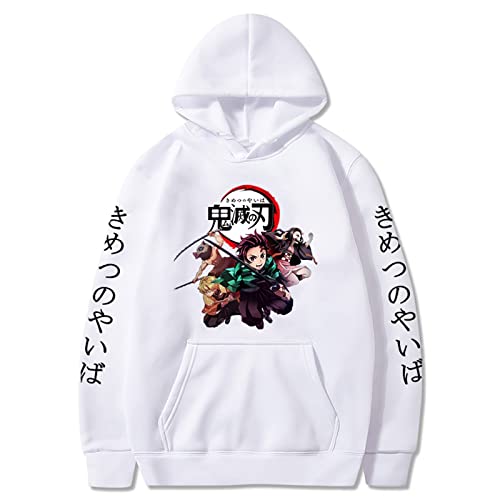 Demon Slayer Hoodies Men Kawaii Cartoon Kimetsu No Yaiba Hoodie Harajuku Top Long-Sleeve Sweatshirts (XL,Color 02) von zhedu