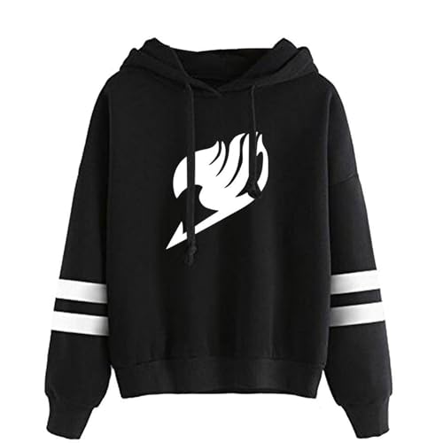 Fairy Tail Persönlichkeit Langarm Gestreifter Pullover Anime Lässig Mit Kapuze Cartoon Preppy Style Hochwertige Sweatwear (Color 01,XXL) von zhedu