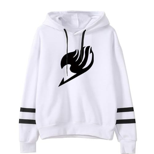 Fairy Tail Persönlichkeit Langarm Gestreifter Pullover Anime Lässig Mit Kapuze Cartoon Preppy Style Hochwertige Sweatwear (Color 02,XL) von zhedu
