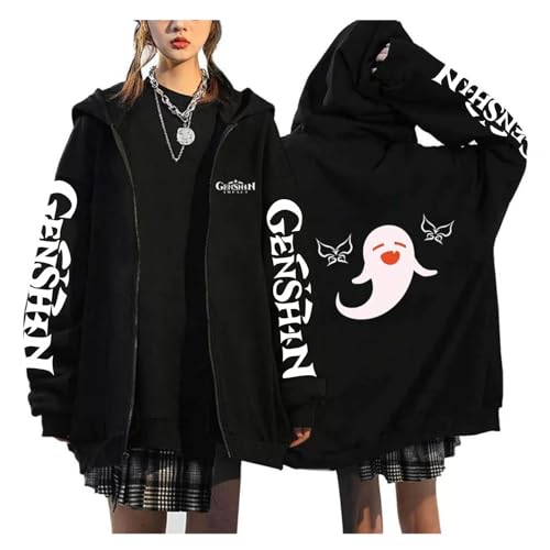 Genshin Impact Anime Kapuzenpullover Mit Reißverschluss Mode Sweatshirt Cartoon Grafik Manga Harajuku Zip Up Jacken Koreanischen Stil Streetwear (Color 01,XL) von zhedu