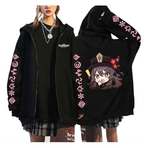 Genshin Impact Anime Kapuzenpullover Mit Reißverschluss Mode Sweatshirt Cartoon Grafik Manga Harajuku Zip Up Jacken Koreanischen Stil Streetwear (Color 05,S) von zhedu