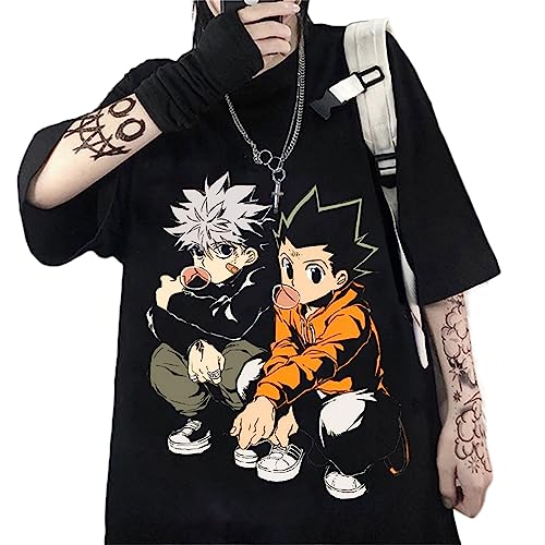 Hunter X Hunter T-Shirt Anime Killua Zoldyck Oversize Hip Hop Tops HXH Grafik Sommer T-Shirt (L,Color 1) von zhedu