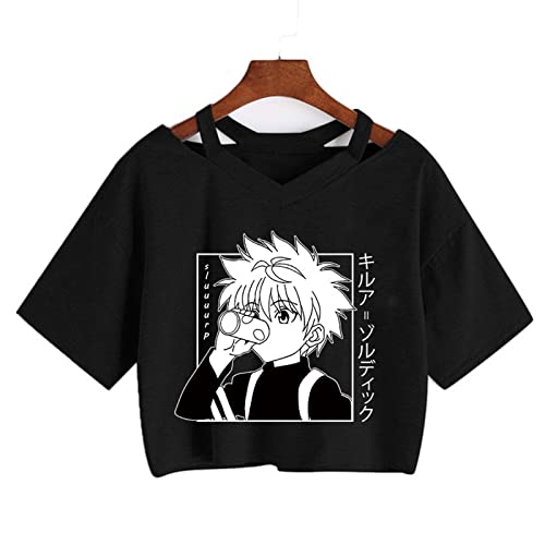 Japanischer Anime Hunter X Hunter T-Shirt Killua Zoldyck Cartoon Cute Anime Manga T-Shirt HxH T-Shirt T-Shirts Frauen (S,Color 1) von zhedu