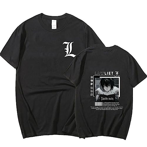 Japanisches Anime Death Note T-Shirt Sommer Tops Jungen Mädchen Cartoon Manga Grafik Übergroße Kurzarm (XL,Color 5) von zhedu