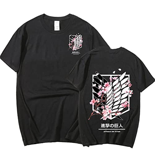 Japanisches Anime T Shirt Scouting Legion Kleidung Unisex Cartoon Tops T-Shirts Shingeki No Kyojin T-Shirt Attack on Titan Riesiges Kurzarm T-Shirt (XL,Color 1) von zhedu