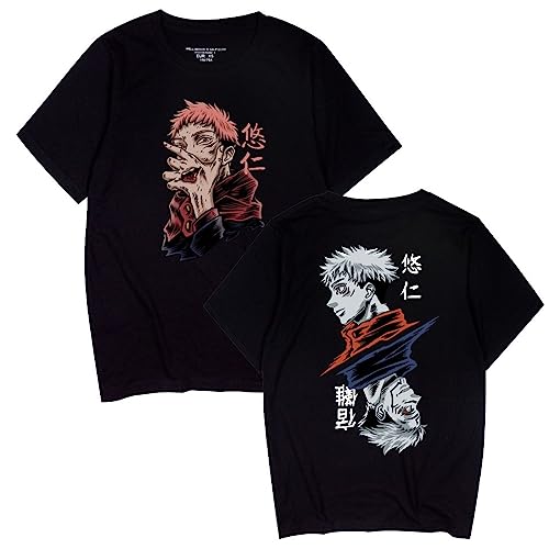 Jujutsu Kaisen T-Shirt Cartoon Casual Harajuku T Top Yuji Itadori Sommer Kurzarm Teenager Geschenk (XL,Color 01) von zhedu