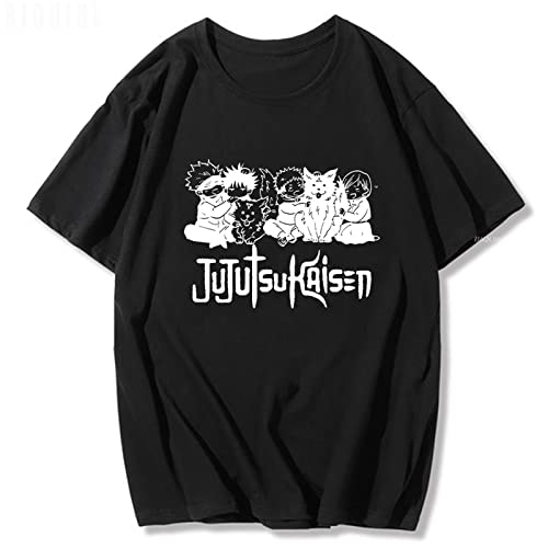 Jujutsu Kaisen T-Shirt Japanische Streetwear Interessante Hip Hop Harajuku Shirts Manga Unisex Print Übergroße Tops (L,Color 01) von zhedu