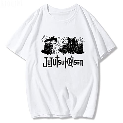 Jujutsu Kaisen T-Shirt Japanische Streetwear Interessante Hip Hop Harajuku Shirts Manga Unisex Print Übergroße Tops (L,Color 02) von zhedu