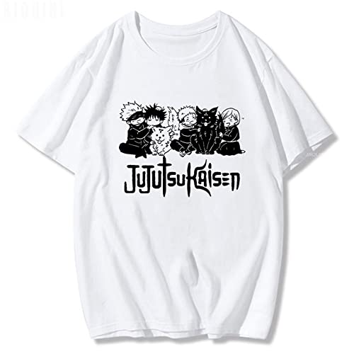 Jujutsu Kaisen T-Shirt Japanische Streetwear Interessante Hip Hop Harajuku Shirts Manga Unisex Print Übergroße Tops (M,Color 02) von zhedu