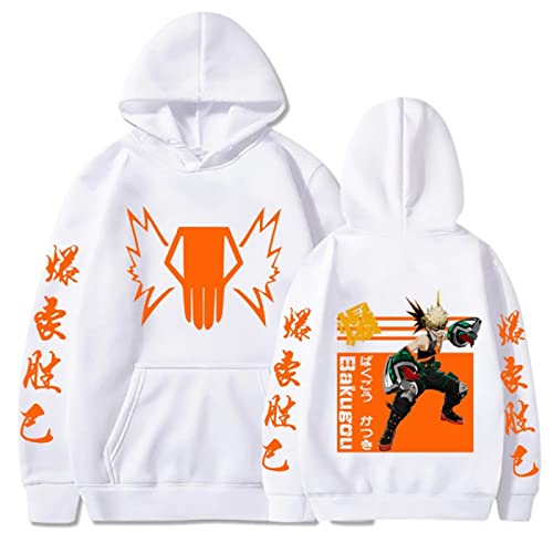 My Hero Academia Anime Sweatshirt Langärmlig Lässig Cartoon Druck Kapuzen Sweatshirt Japanische Bakugo Katsuki Anime Freunde Hoodie Pullover (XL,Color 02) von zhedu