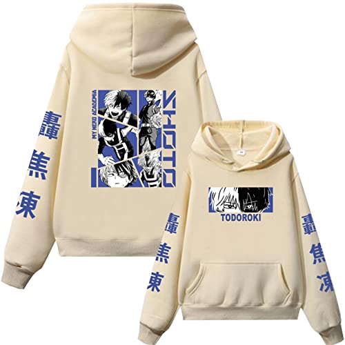 My Hero Academia Drop Shoulder Hoodies Todoroki Shoto Langarm Outdoor Y2k Sweatshirt Mädchen Junge Teenager Cartoon Anime Harajuku Streetwear (Color 02,S) von zhedu