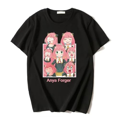 SPY X Family 2D-bedrucktes T-Shirt Für Jungen Und Mädchen Anime Kleidung Sommer Kurzarm Anya Forger Kawaii Cartoon Mode Tops (3XL,Color 01) von zhedu