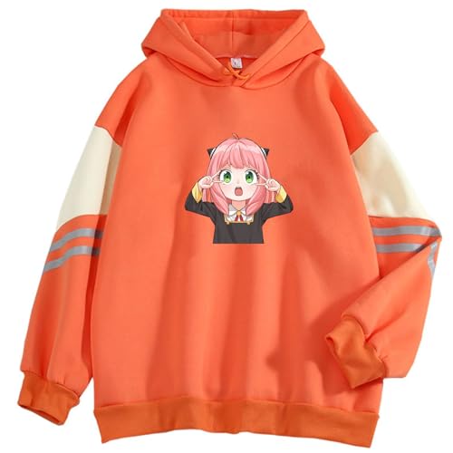 SPY X Family Lässiger Kapuzenpullover Mode Kordelzug Sportlich Mit Kapuze Harajuku Lose Pullover Sweatshirt Anya Forger Kawaii Cartoon Unisex Top (Color 03,L) von zhedu