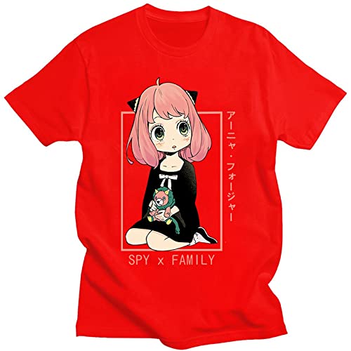 Spy X Family Print T-Shirt Sommer Unisex Kawaii Anime Anya Forger Kurzarm T-Shirts Damen Herren Kleidung Cosplay T-Shirts (L,Color 6) von zhedu