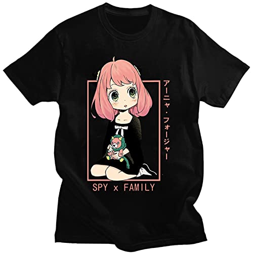 Spy X Family Print T-Shirt Sommer Unisex Kawaii Anime Anya Forger Kurzarm T-Shirts Damen Herren Kleidung Cosplay T-Shirts (S,Color 1) von zhedu