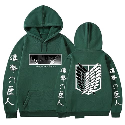 zhedu AOT Cartoon Graphic Hoodie Lustige Harajuku Sweatshirts Hip Hop Hipster Anime Levi Ackerman Pullover (L,Color 05) von zhedu