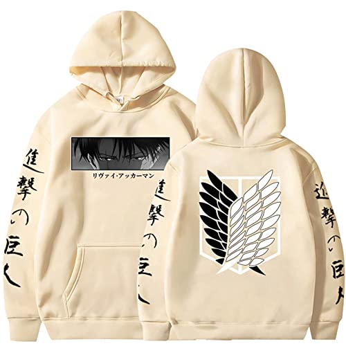 zhedu AOT Cartoon Graphic Hoodie Lustige Harajuku Sweatshirts Hip Hop Hipster Anime Levi Ackerman Pullover (XXL,Color 03) von zhedu
