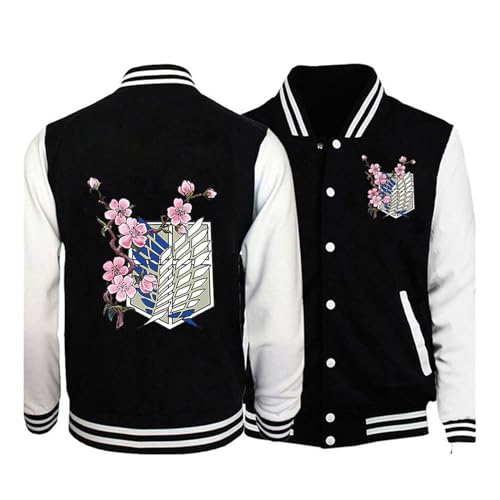 zhedu Anime AOT Baseball Uniform Jacke Männer Frauen Loose Fit Vielseitig Trendiges Design Übergroße Mäntel Student Paare Y2K Casual Lose Jacke (Color 05,XS) von zhedu