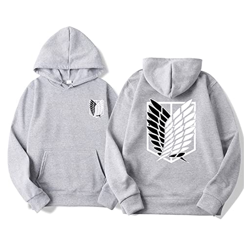 zhedu Anime Attack on Titan AOT Merch Scout Regiment Bedruckte Hoodies Kapuzen-Sweatshirts Gemütliche Oberteile Pullover (S,Color 02) von zhedu